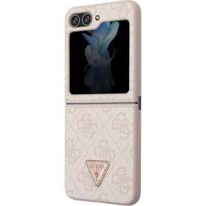 Buy Guess GUHCZF5P4TDPP Samsung Galaxy Z Flip 5 hardcase Leather 4G Triangle Strass pink - GUE2789 - {ean13} - Home Screen Store Europe