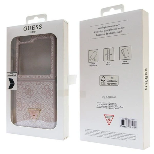 Kup Case Guess GUHCZF5P4TDPP Samsung Galaxy Z Flip 5 Hardcase Leder 4G Triangle Strass rosa/pink - GUE2789 - {ean13} - Sklep Home Screen