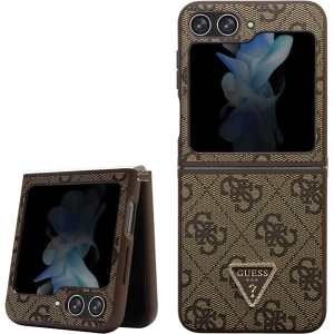 Kup Etui Guess GUHCZF5P4TDPW Samsung Galaxy Z Flip 5 hardcase kůže 4G Triangle Strass hnědý/brown - GUE2790 - {ean13} - Sklep Home Screen