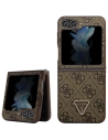 Guess Samsung Husă GUHCZF5P4TDPW Galaxy Z Flip 5 hardcase piele 4G Triangle Strass maro/maro