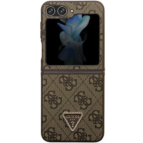 Kup Etui Guess GUHCZF5P4TDPW Samsung Galaxy Z Flip 5 hardcase Leather 4G Triangle Strass brązowy/brown - GUE2790 - {ean13} - Sklep Home Screen
