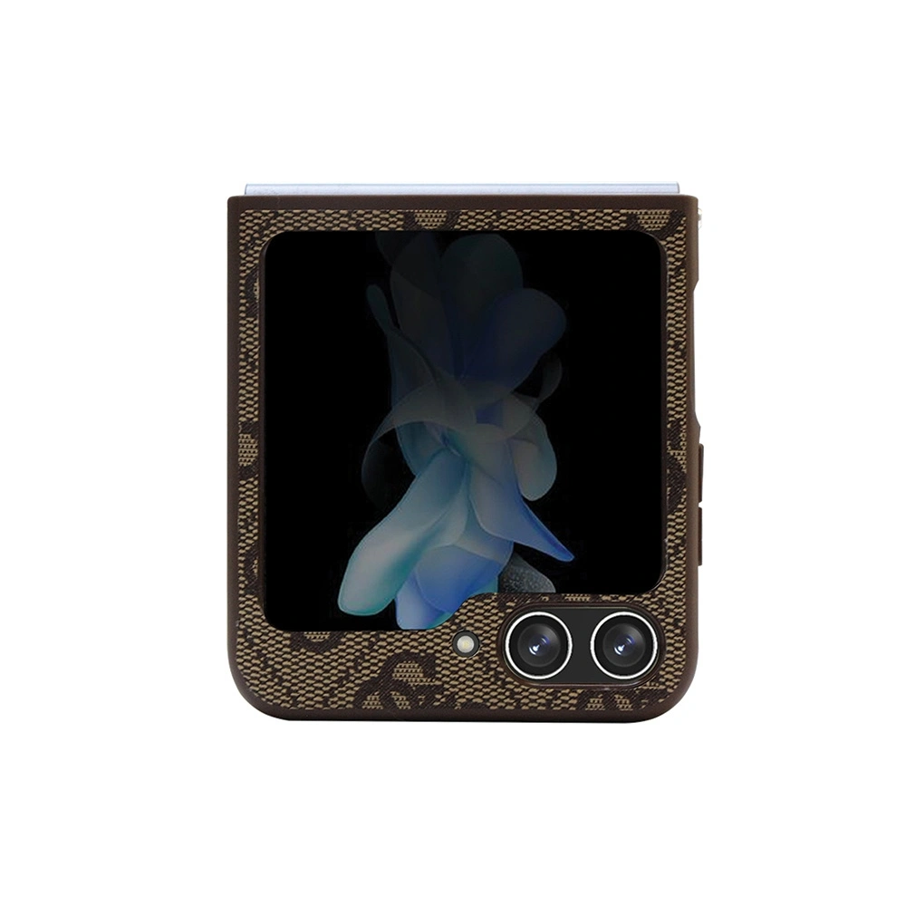 Etui Guess GUHCZF5P4TDPW Samsung Galaxy Z Flip 5 hardcase Leather 4G Triangle Strass brązowy/brown