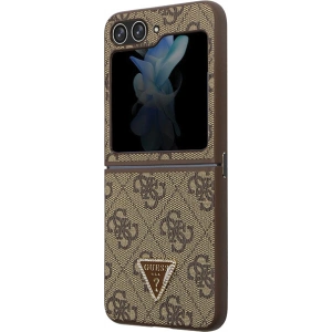 Buy Guess GUHCZF5P4TDPW Samsung Galaxy Z Flip 5 hardcase Leather 4G Triangle Strass brown - GUE2790 - {ean13} - Home Screen Store Europe