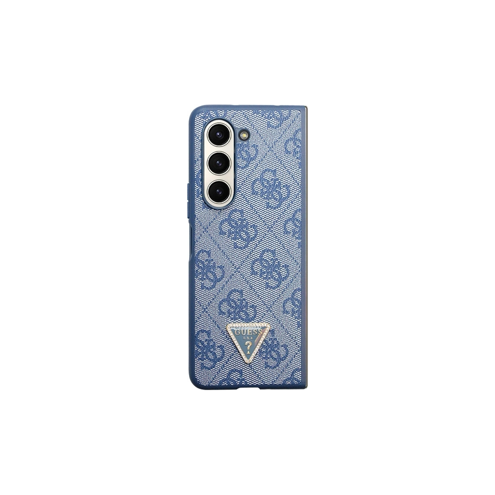 Etui Guess GUHCZFD5P4TDPB Samsung Galaxy Z Fold 5 hardcase Leather 4G Triangle Strass niebieski/blue
