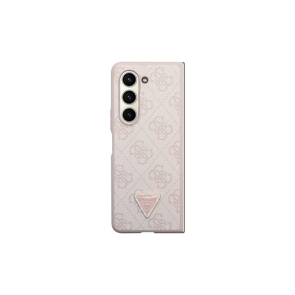 Etui Guess GUHCZFD5P4TDPP Samsung Galaxy Z Fold 5 hardcase Leather 4G Triangle Strass różowy/pink