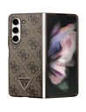 Case Guess GUHCZFD5P4TDPW Samsung Galaxy Z Fold 5 Hardcase Leder 4G Triangle Strass braun/brown