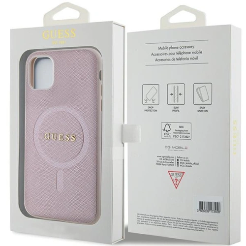 Kup Etui Guess GUHMN61PSAHMCP Apple iPhone 11/XR hardcase Saffiano MagSafe rózsaszín/pink - GUE2798 - {ean13} - Sklep Home Screen