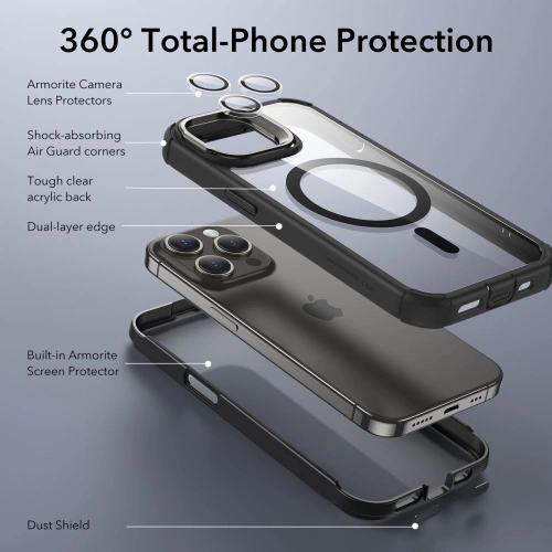 Kup Etui ESR Armor Tough Kickstand Halolock Magsafe Apple iPhone 15 Pro Max clear/black - ESR673 - {ean13} - Sklep Home Screen