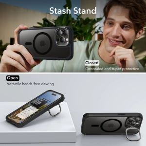 Kup ESR Apple Caz Armor Tough Kickstand Halolock Magsafe iPhone 15 Pro Max clar / negru - ESR673 - {ean13} - Sklep Home Screen