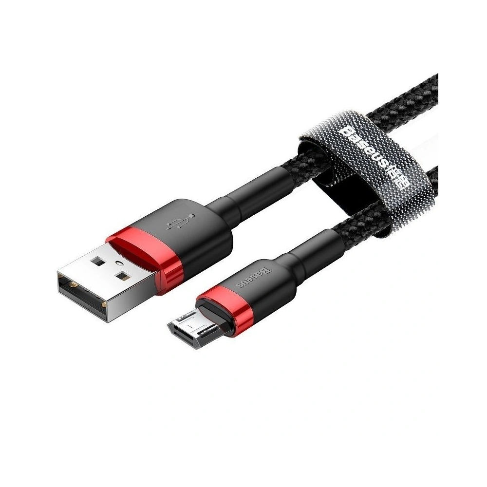 Kabel Micro USB Baseus Cafule 2.4A 0.5m (czerwono-czarny)