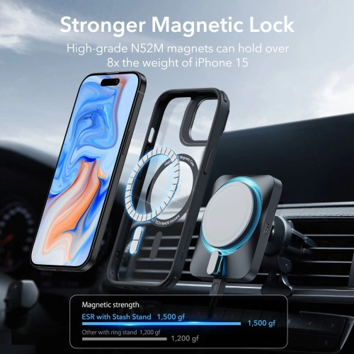Kup Etui ESR Classic Kickstand Halolock Magsafe Apple iPhone 15 clear/black - ESR679 - {ean13} - Sklep Home Screen