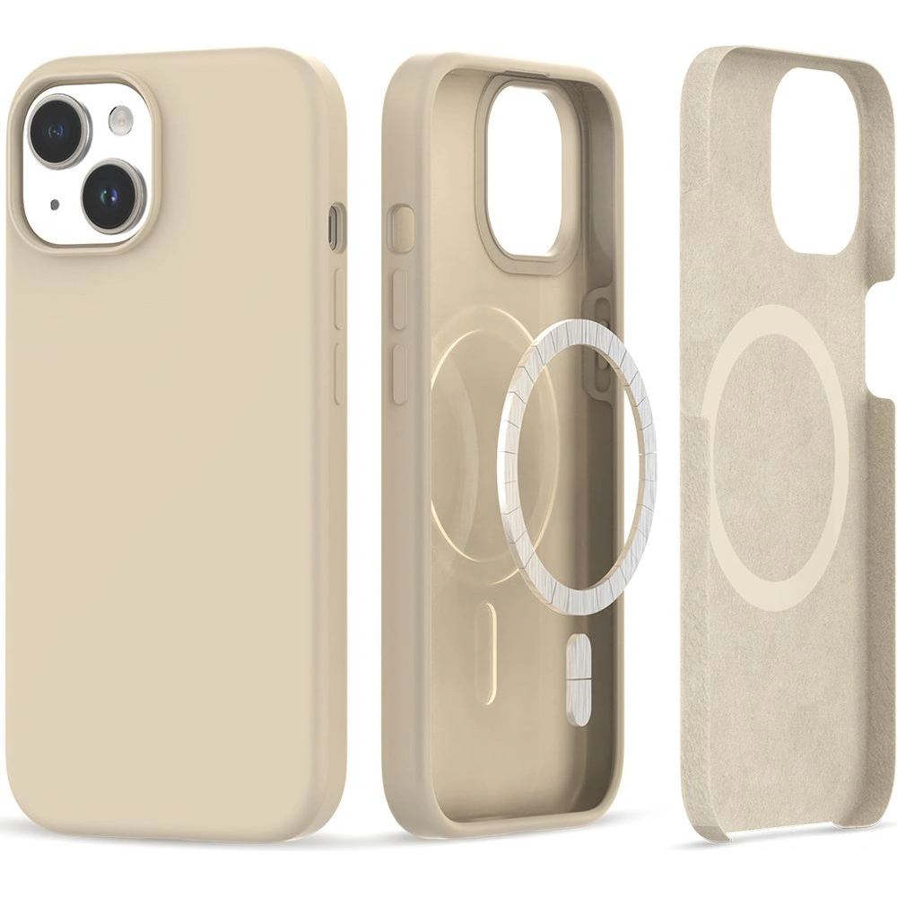 Etui Tech-Protect Silicone Magsafe Apple iPhone 15 Sand Beige