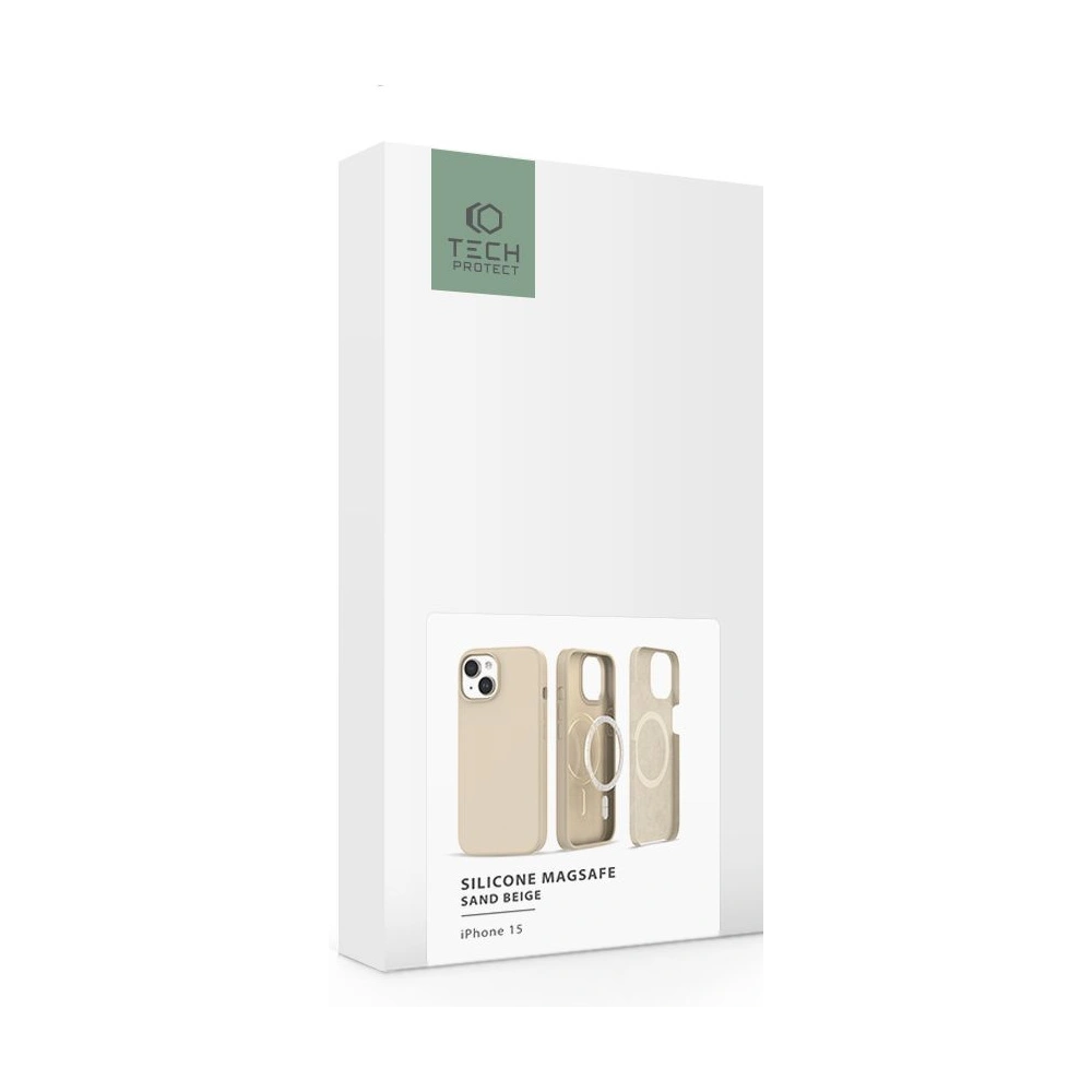 Etui Tech-Protect Silicone Magsafe Apple iPhone 15 Sand Beige