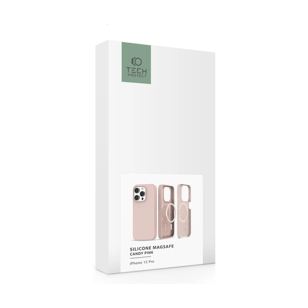 Etui Tech-Protect Silicone Magsafe Apple iPhone 15 Pro Candy Pink