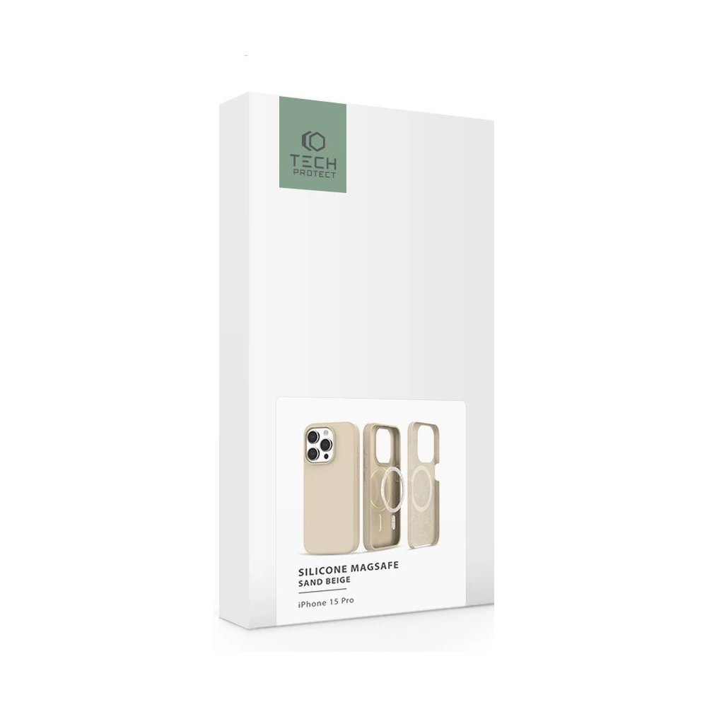 Etui Tech-Protect Silicone Magsafe Apple iPhone 15 Pro Sand Beige