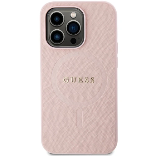 Buy Guess GUHMP13XPSAHMCP Apple iPhone 13 Pro Max hardcase Saffiano MagSafe pink - GUE2800 - {ean13} - Home Screen Store Europe