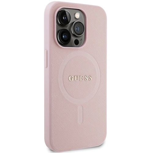 Buy Guess GUHMP13XPSAHMCP Apple iPhone 13 Pro Max hardcase Saffiano MagSafe pink - GUE2800 - {ean13} - Home Screen Store Europe