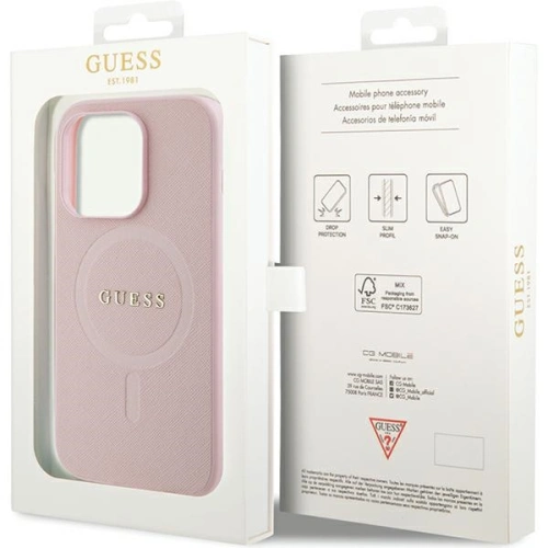 Kup Etui Guess GUHMP14LPSAHMCP Apple iPhone 14 Pro hardcase Saffiano MagSafe różowy/pink - GUE2801 - {ean13} - Sklep Home Screen