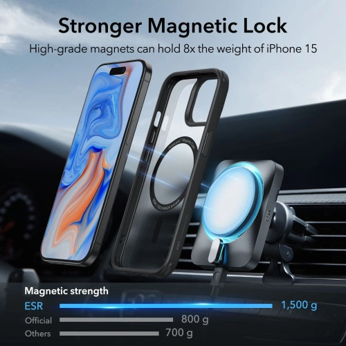 Kup Etui ESR Classic Hybrid HaloLock Magsafe Apple iPhone 15 Frosted Black - ESR688 - {ean13} - Sklep Home Screen