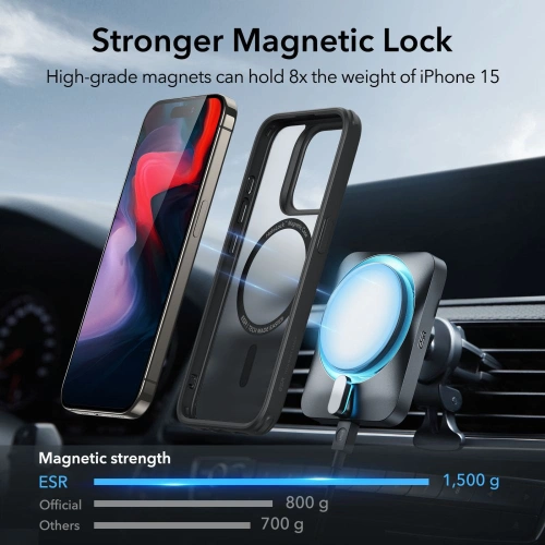 Buy ESR Classic Hybrid HaloLock Magsafe Apple iPhone 15 Pro Max frosted black - ESR696 - {ean13} - Home Screen Store Europe