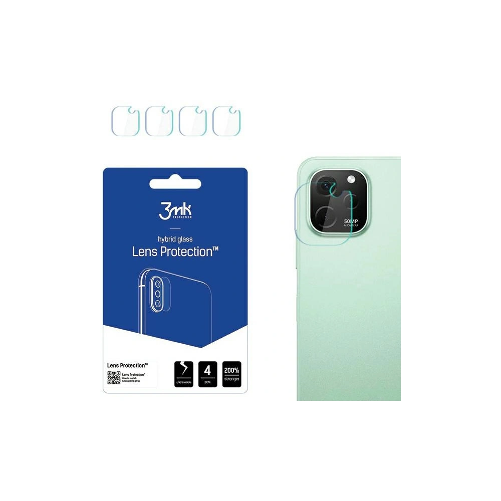 Szkło hybrydowe na obiektyw aparatu 3MK Lens Protection Huawei Nova Y91 [4 PACK]