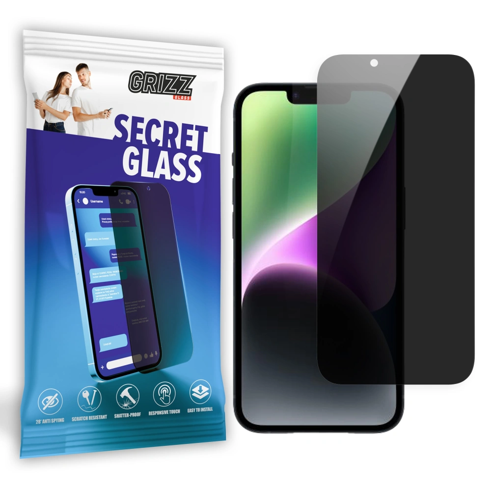 Matowe szkło prywatyzujące GrizzGlass SecretGlass do Apple iPhone 15 Plus / 14 Plus