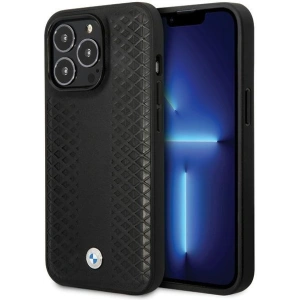 Kup Case BMW BMHCP14L22RFGK Apple iPhone 14 Pro Leder Diamantmuster schwarz/black - BMW497 - {ean13} - Sklep Home Screen