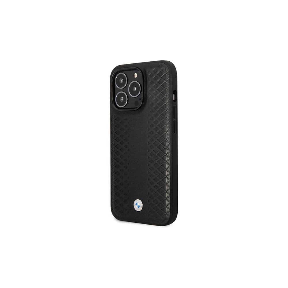 Etui BMW BMHCP14L22RFGK Apple iPhone 14 Pro Leather Diamond Pattern czarny/black