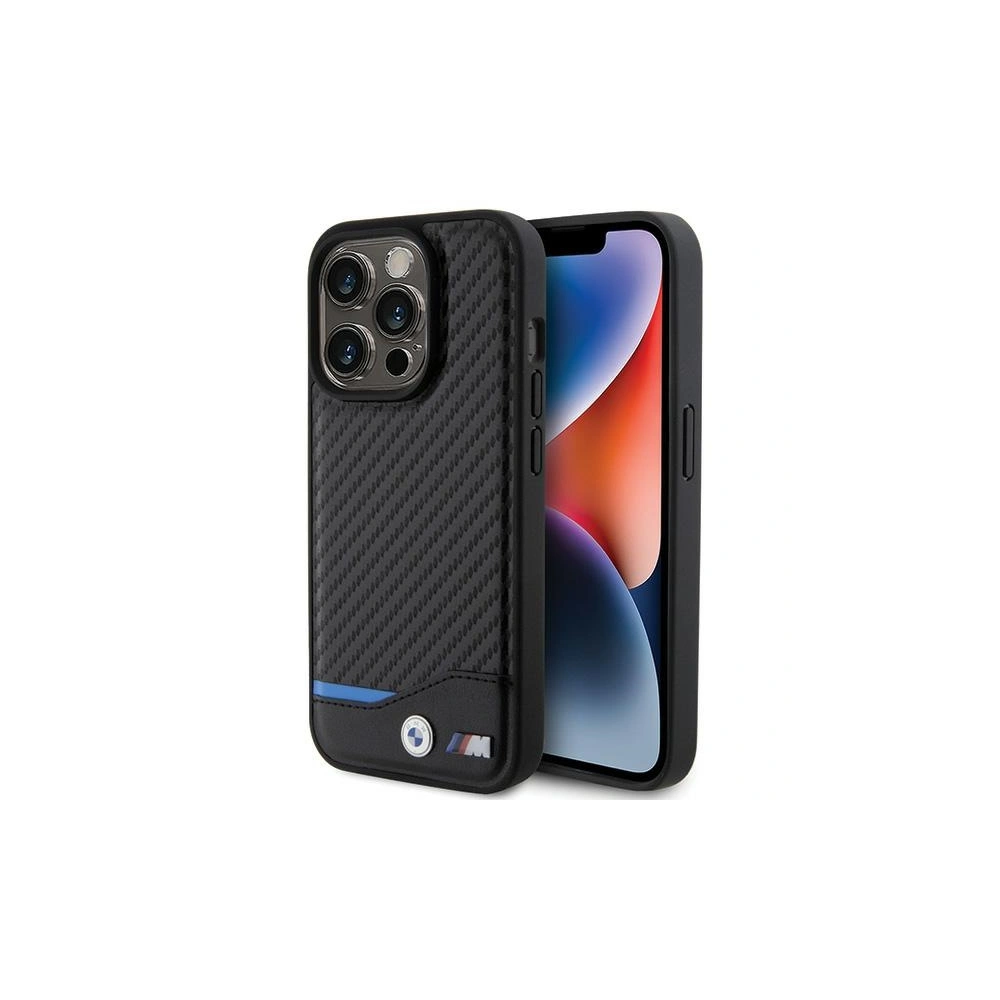 Etui BMW BMHCP15L22NBCK Apple iPhone 15 Pro Leather Carbon czarny/black