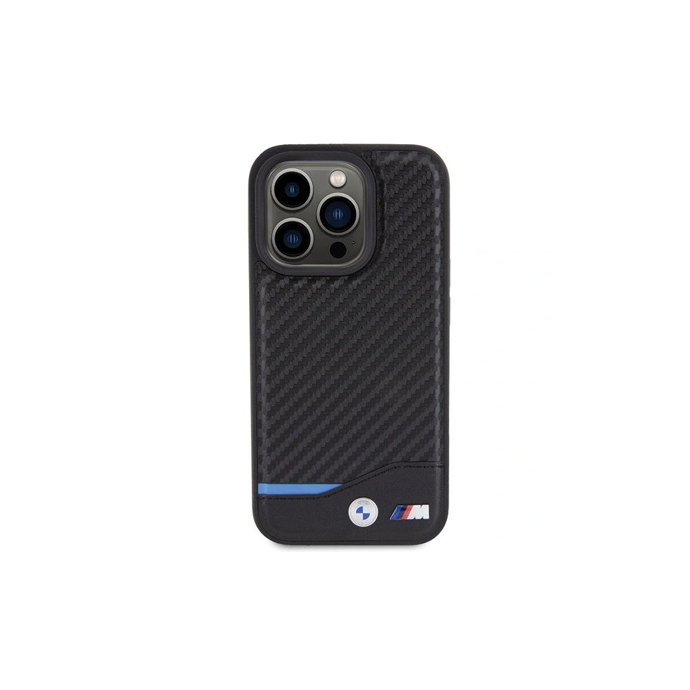 Etui BMW BMHCP15L22NBCK Apple iPhone 15 Pro Leather Carbon czarny/black