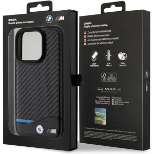 Etui BMW BMHCP15L22NBCK Apple iPhone 15 Pro Leather Carbon czarny/black
