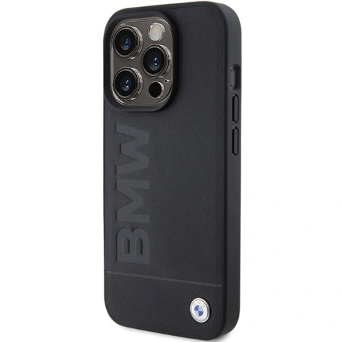Buy BMW BMHCP15LSLLBK Apple iPhone 15 Pro Leather Hot Stamp black - BMW499 - {ean13} - Home Screen Store Europe