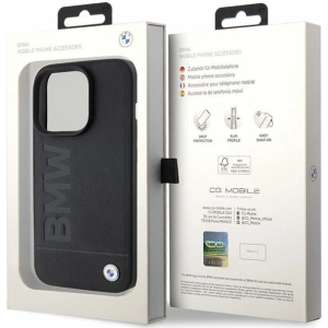 Etui BMW BMHCP15LSLLBK Apple iPhone 15 Pro Leather Hot Stamp czarny/black