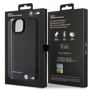 Etui BMW BMHCP15M22NBCK Apple iPhone 15 Plus / 14 Plus Leather Carbon czarny/black