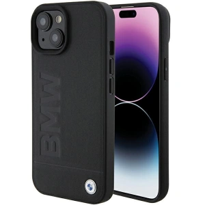 Etui BMW BMHCP15MSLLBK Apple iPhone 15 Plus / 14 Plus Leather Hot Stamp czarny/black