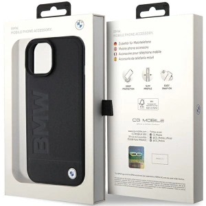 Etui BMW BMHCP15MSLLBK Apple iPhone 15 Plus / 14 Plus Leather Hot Stamp czarny/black