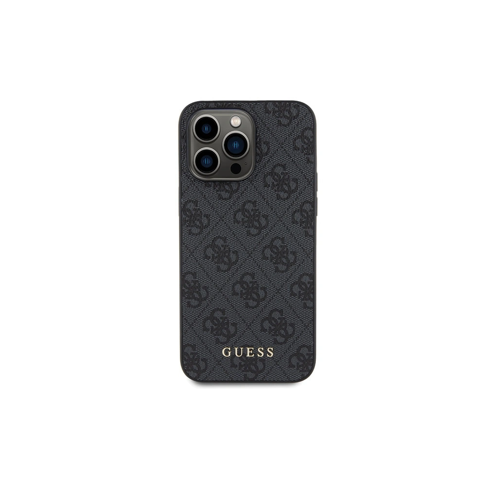 Etui Guess GUHCP15LG4GFGR Apple iPhone 15 Pro hard case 4G Metal Gold Logo szary/grey