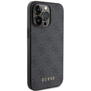 Etui Guess GUHCP15LG4GFGR Apple iPhone 15 Pro hard case 4G Metal Gold Logo szary/grey