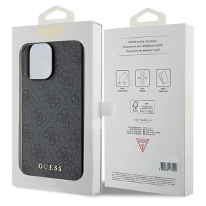 Etui Guess GUHCP15LG4GFGR Apple iPhone 15 Pro hard case 4G Metal Gold Logo szary/grey