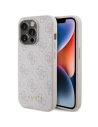 Etui Guess GUHCP15LG4GFPI Apple iPhone 15 Pro kemény tok 4G Fém Arany Logo rózsaszín/pink