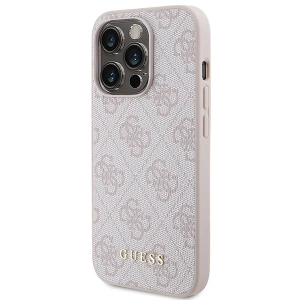 Etui Guess GUHCP15LG4GFPI Apple iPhone 15 Pro hard case 4G Metal Gold Logo różowy/pink