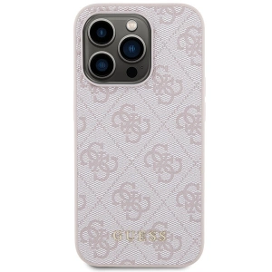 Etui Guess GUHCP15LG4GFPI Apple iPhone 15 Pro hard case 4G Metal Gold Logo różowy/pink