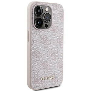 Etui Guess GUHCP15LG4GFPI Apple iPhone 15 Pro hard case 4G Metal Gold Logo różowy/pink
