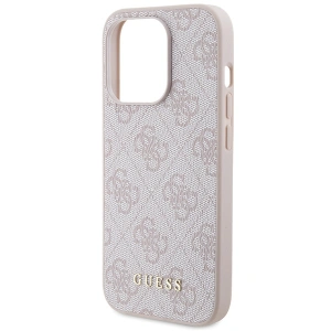 Etui Guess GUHCP15LG4GFPI Apple iPhone 15 Pro hard case 4G Metal Gold Logo różowy/pink