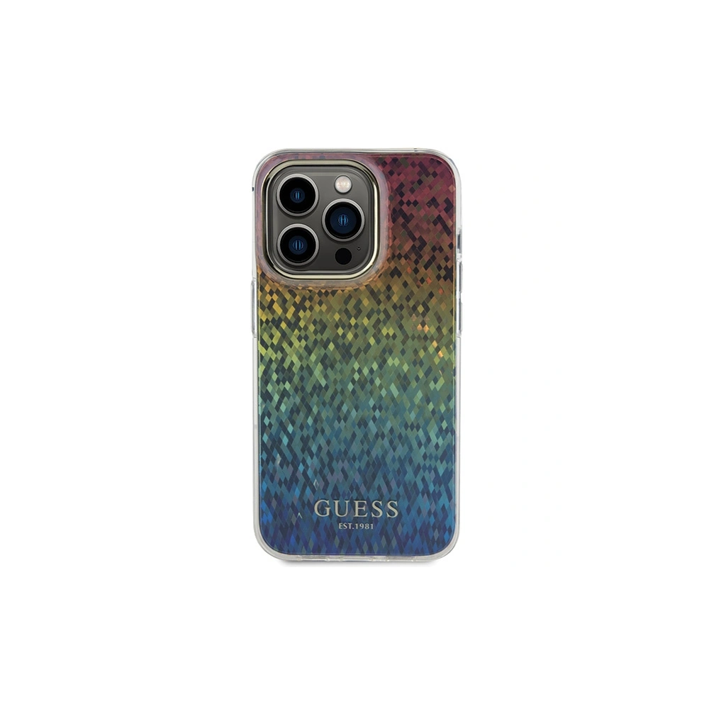 Etui Guess GUHCP15LHDECMI Apple iPhone 15 Pro hardcase IML Faceted Mirror Disco Iridescent wielokolorowy