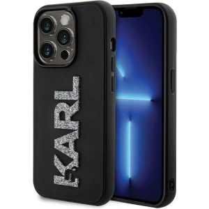 Etui Karl Lagerfeld KLHCP15L3DMBKCK Apple iPhone 15 Pro hardcase 3D Rubber Glitter Logo czarny/black