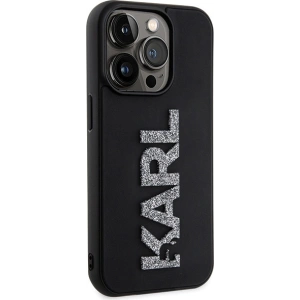 Etui Karl Lagerfeld KLHCP15L3DMBKCK Apple iPhone 15 Pro hardcase 3D Rubber Glitter Logo czarny/black