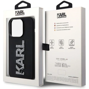 Etui Karl Lagerfeld KLHCP15L3DMBKCK Apple iPhone 15 Pro hardcase 3D Rubber Glitter Logo czarny/black