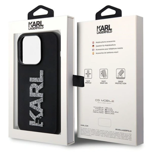 Kup Etui Karl Lagerfeld KLHCP15L3DMBKCK Apple iPhone 15 Pro hardcase 3D Rubber Glitter Logo czarny/black - KLD1644 - {ean13} - Sklep Home Screen