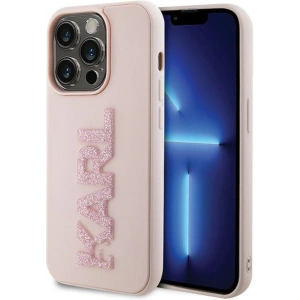 Etui Karl Lagerfeld KLHCP15L3DMBKCP Apple iPhone 15 Pro hardcase 3D Rubber Glitter Logo różowy/pink